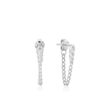 Load image into Gallery viewer, Silver Curb Chain Stud Earrings