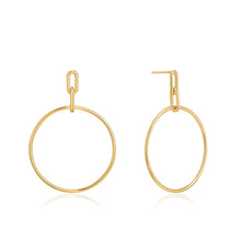 Load image into Gallery viewer, Gold Cable Link Hoop Earrings