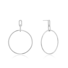 Load image into Gallery viewer, Silver Cable Link Hoop Earrings