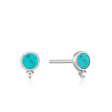 Load image into Gallery viewer, Silver Turquoise Stud Earrings