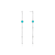Load image into Gallery viewer, Silver Turquoise Drop Earrings