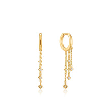 Load image into Gallery viewer, Gold Sparkle Cascade Huggie Hoops