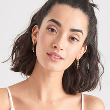 Load image into Gallery viewer, Gold Sparkle Cascade Huggie Hoops