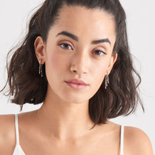 Load image into Gallery viewer, Silver Sparkle Cascade Huggie Hoops