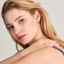 Load image into Gallery viewer, Silver Triple Mini Hoop Stud Earrings