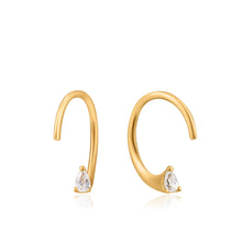 Load image into Gallery viewer, Gold Twist Sparkle Earrings