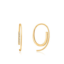 Load image into Gallery viewer, Gold Twist Through Sparkle Earrings