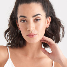 Load image into Gallery viewer, Silver Twist Through Sparkle Earrings