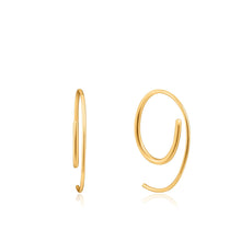 Load image into Gallery viewer, Gold Twist Through Earrings