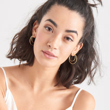Load image into Gallery viewer, Gold Crescent Hoop Earrings