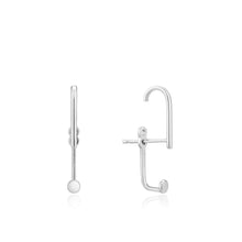 Load image into Gallery viewer, Silver Dot Ear Jackets With Lobe Hook