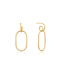 Load image into Gallery viewer, Gold Spiral Oval Hoop Earrings