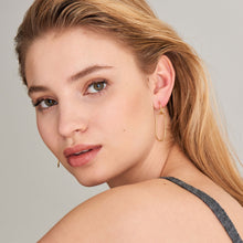 Load image into Gallery viewer, Gold Spiral Oval Hoop Earrings