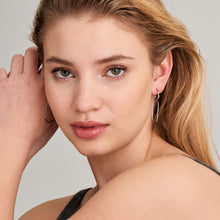 Load image into Gallery viewer, Silver Spiral Oval Hoop Earrings