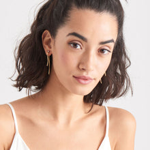 Load image into Gallery viewer, Gold Curve Drop Bar Ear Jackets