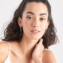 Load image into Gallery viewer, Silver Curve Drop Bar Ear Jackets