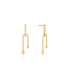 Load image into Gallery viewer, Gold Double Drop Stud Earrings