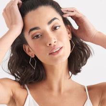 Load image into Gallery viewer, Silver Textured Diamond Hoop Earrings