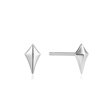 Load image into Gallery viewer, Silver Diamond Shape Stud Earrings