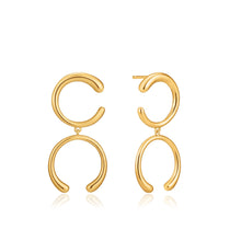 Load image into Gallery viewer, Gold Luxe Double Curve Earrings