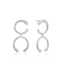 Load image into Gallery viewer, Silver Luxe Double Curve Earrings