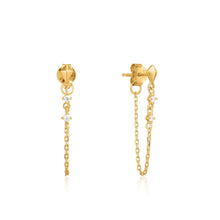 Load image into Gallery viewer, Gold Spike Chain Stud Earrings