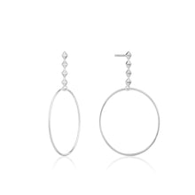 Load image into Gallery viewer, Silver Spike Hoop Earrings