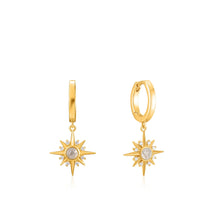 Load image into Gallery viewer, Gold Midnight Star Huggie Hoop Earrings