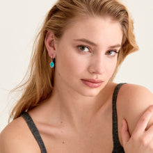 Load image into Gallery viewer, Silver Tidal Turquoise Mini Hoop Earrings