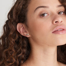 Load image into Gallery viewer, Powder Blue Enamel Gold Stud Earrings