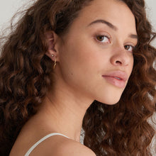 Load image into Gallery viewer, Optic White Enamel Gold Hoop Earrings