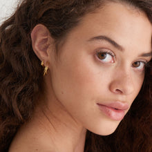 Load image into Gallery viewer, Gold Knot Stud Hoop Earrings
