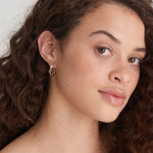 Load image into Gallery viewer, Silver Knot Stud Hoop Earrings