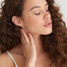 Load image into Gallery viewer, Silver Padlock Huggie Hoop Earrings