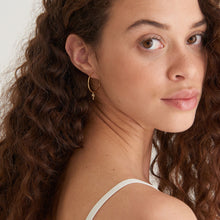 Load image into Gallery viewer, Gold Key Hoop Earrings