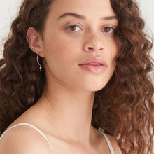 Load image into Gallery viewer, Silver Key Hoop Earrings