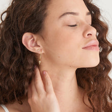 Load image into Gallery viewer, Gold Key Hoop Earrings