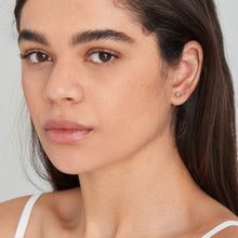 Load image into Gallery viewer, Turquoise Square Gold Stud Earrings