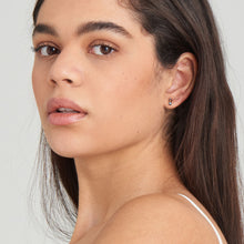 Load image into Gallery viewer, Turquoise Silver Link Stud Earrings