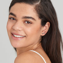 Load image into Gallery viewer, Turquoise Square Silver Stud Earrings