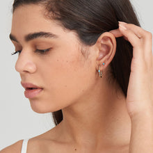 Load image into Gallery viewer, Turquoise Oval Gold Hoop Earrings