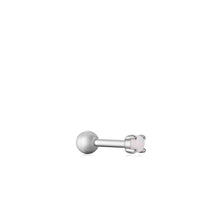 Load image into Gallery viewer, Silver Kyoto Opal Cabochon Barbell Single Earring