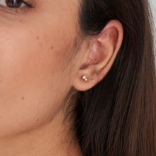 Load image into Gallery viewer, Gold Mother of Pearl and Kyoto Opal Stud Earrings