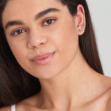 Load image into Gallery viewer, Silver Mother of Pearl and Kyoto Opal Stud Earrings