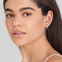Load image into Gallery viewer, Gold Sparkle Kyoto Opal Drop Huggie Hoop Earrings