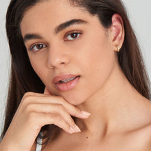 Load image into Gallery viewer, Gold Starry Kyoto Opal Huggie Hoop Earrings