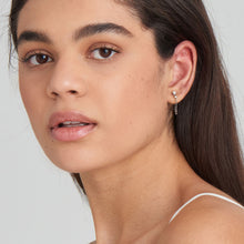 Load image into Gallery viewer, Silver Mother of Pearl and Kyoto Opal Chain Drop Stud Earrings