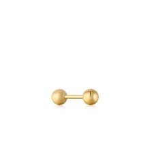 Load image into Gallery viewer, Gold Sphere Barbell Single Earring