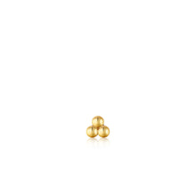 Load image into Gallery viewer, Gold Triple Ball Barbell Single Earring