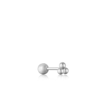 Load image into Gallery viewer, Silver Triple Ball Barbell Single Earring
